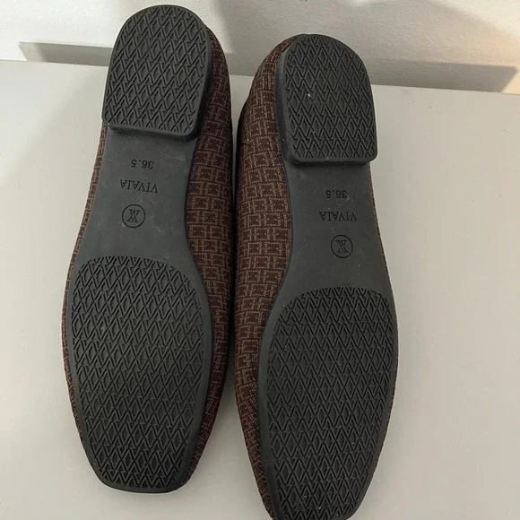 Vivaia Square-Toe V-Cut Flats (Margot 2.0) Brown Chain Size EU 36.5 US6 - Picture 6 of 8